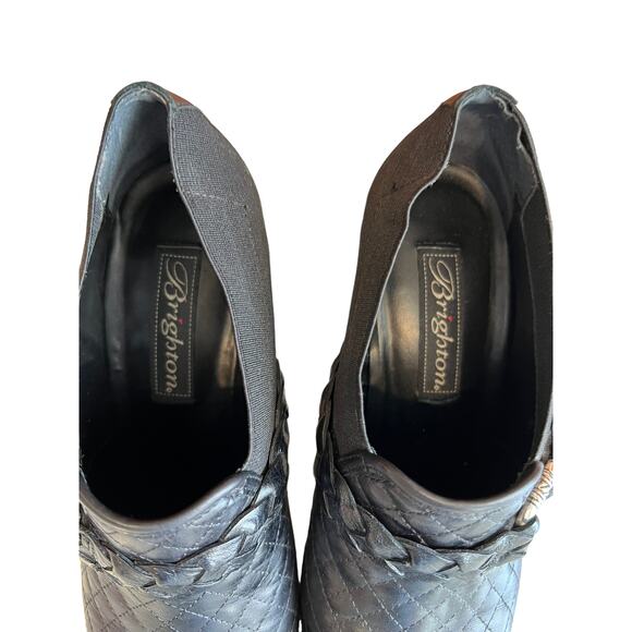 Brighton Roman Quilted Leather Ankle booties Boots shoes Black 7 - Picture 5 of 7